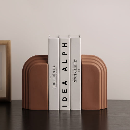 Modern Geometric Arch Resin Bookends Set of 2 Minimalist Decor