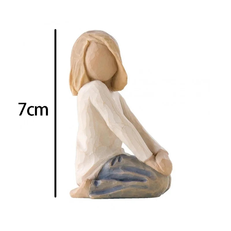 Creative Resin Family Character Statues Home Office Decorative Ornament Gift