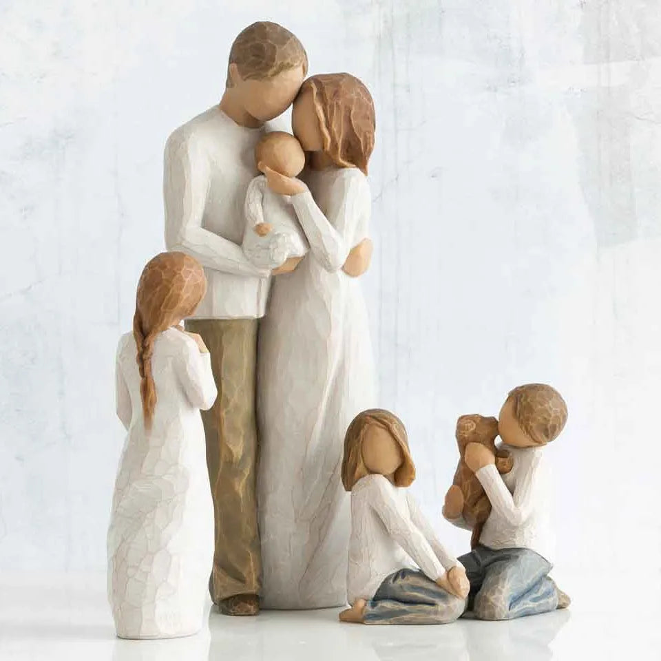 Creative Resin Family Character Statues Home Office Decorative Ornament Gift