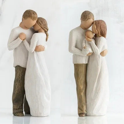 Creative Resin Family Character Statues Home Office Decorative Ornament Gift